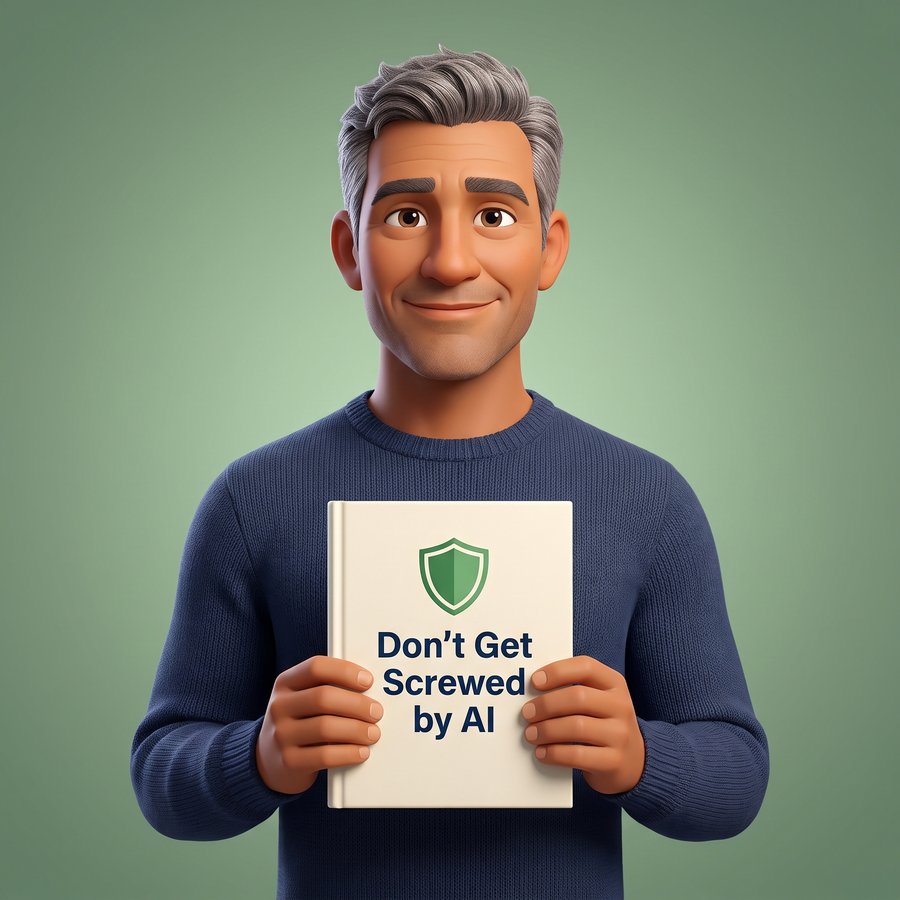 Cartoon character confident with Getshure book